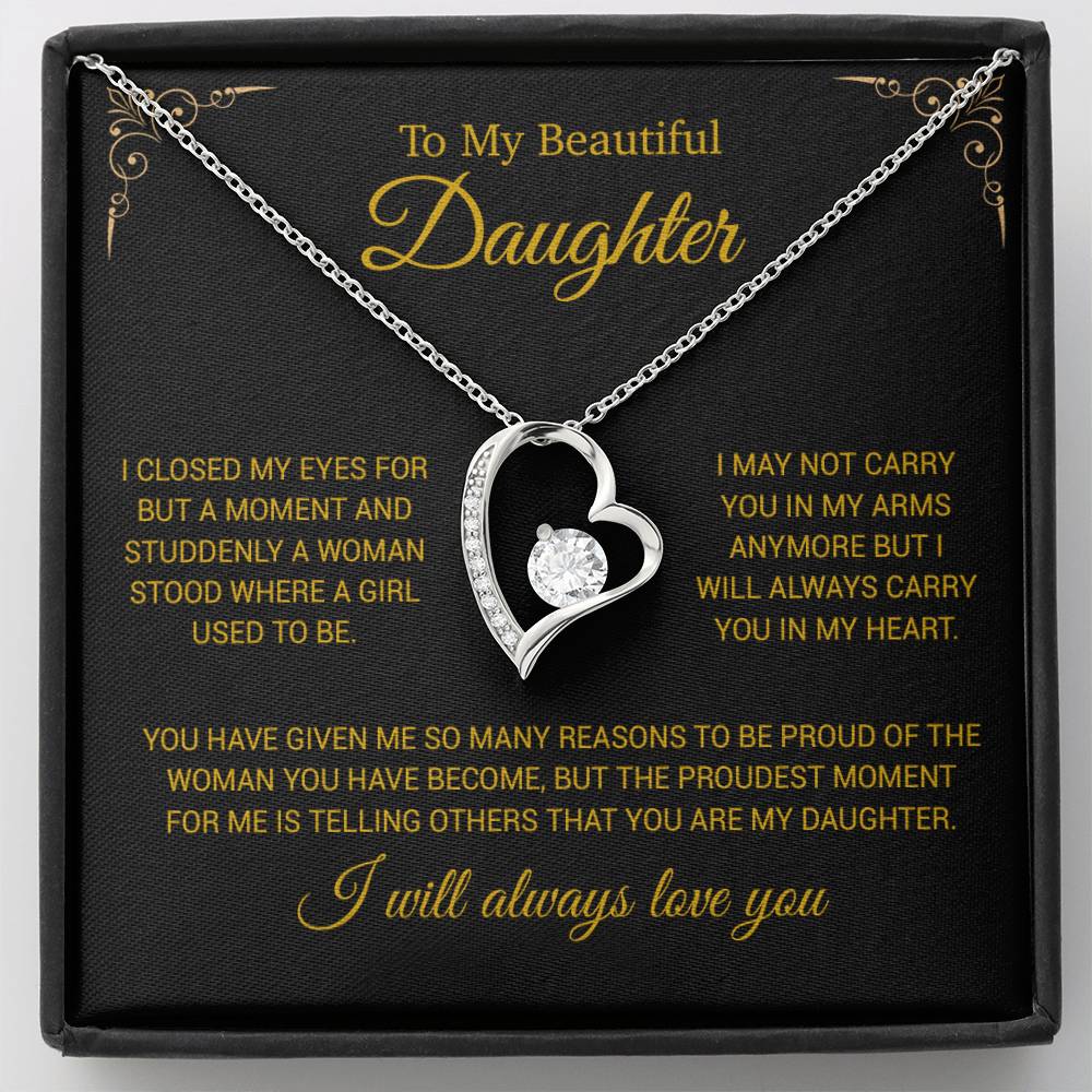 To My Daughter Necklace, Gift for Daughter from Dad, Daughter Father Necklace 29_11_Gold