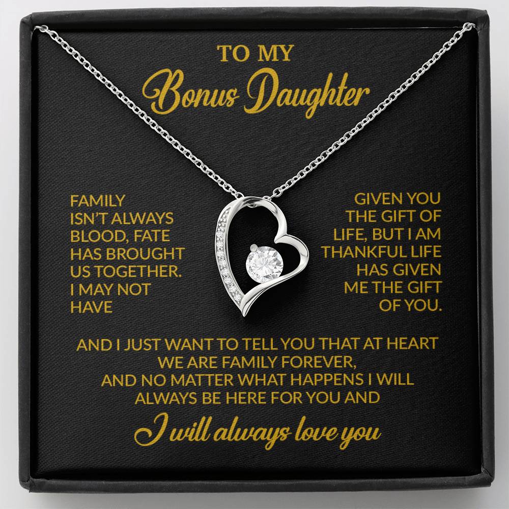 To My Bonus Daughter Necklace, Gift for Bonus Daughter, Step Daughter Birthday 26_11_Gold