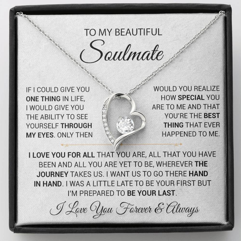 To My Soulmate Necklace, Gift For Wife Girlfriend From Husband, Christmas Gift 9_9_White