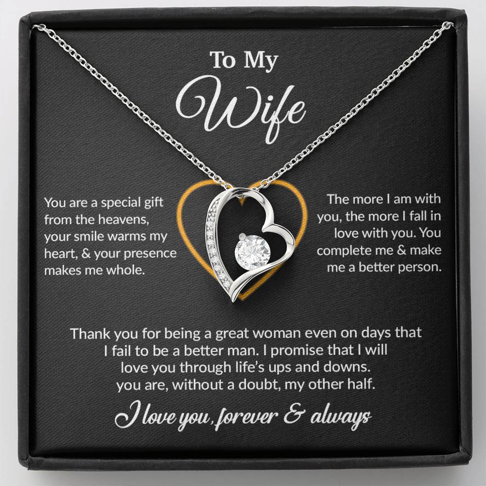 To My Wife Necklace, Gift For Wife, Anniversary Gift For Wife, Necklace For Wife 11_6_Black