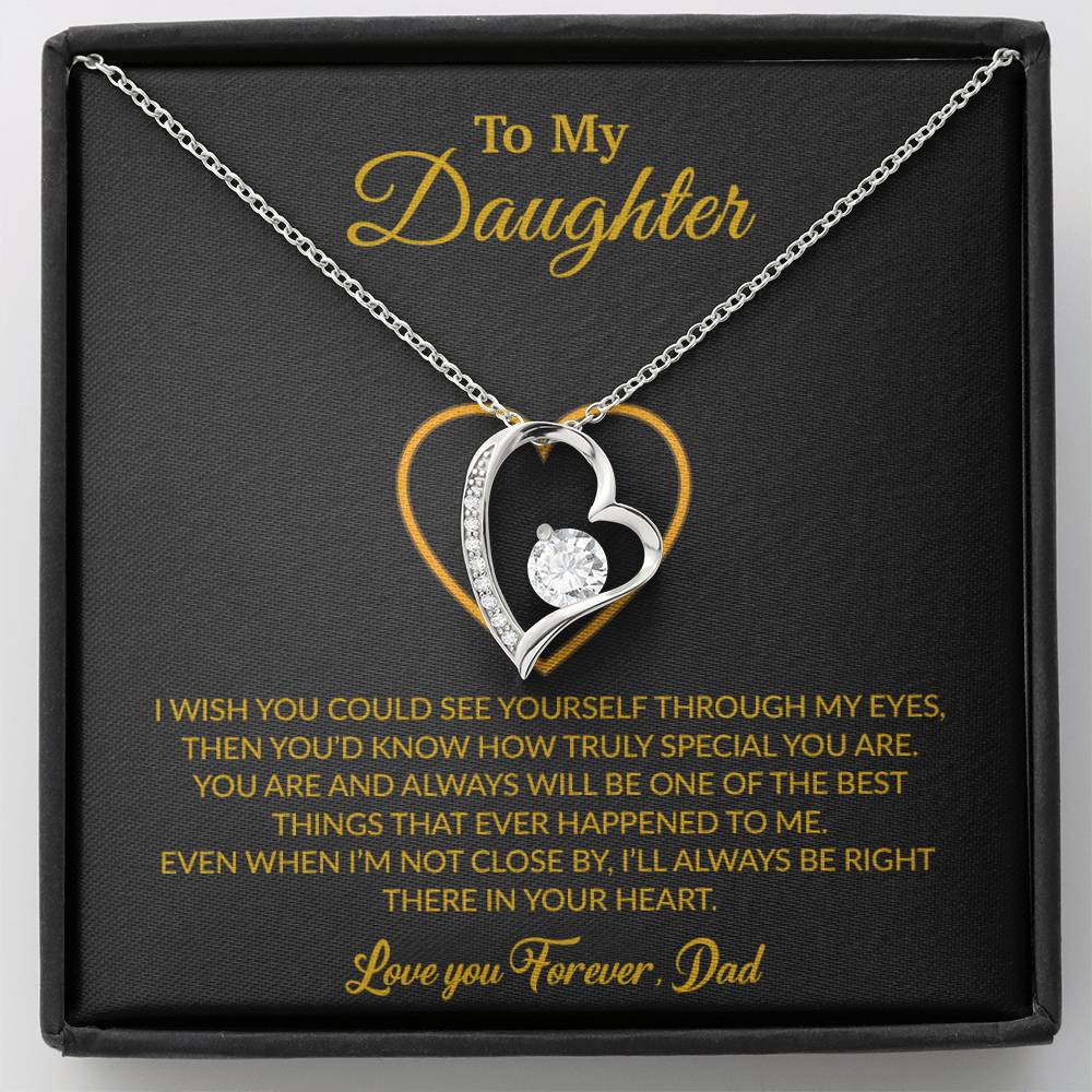 To My Daughter Necklace, Gift for Daughter from Dad, Father Daughter Necklace 22_6_Black