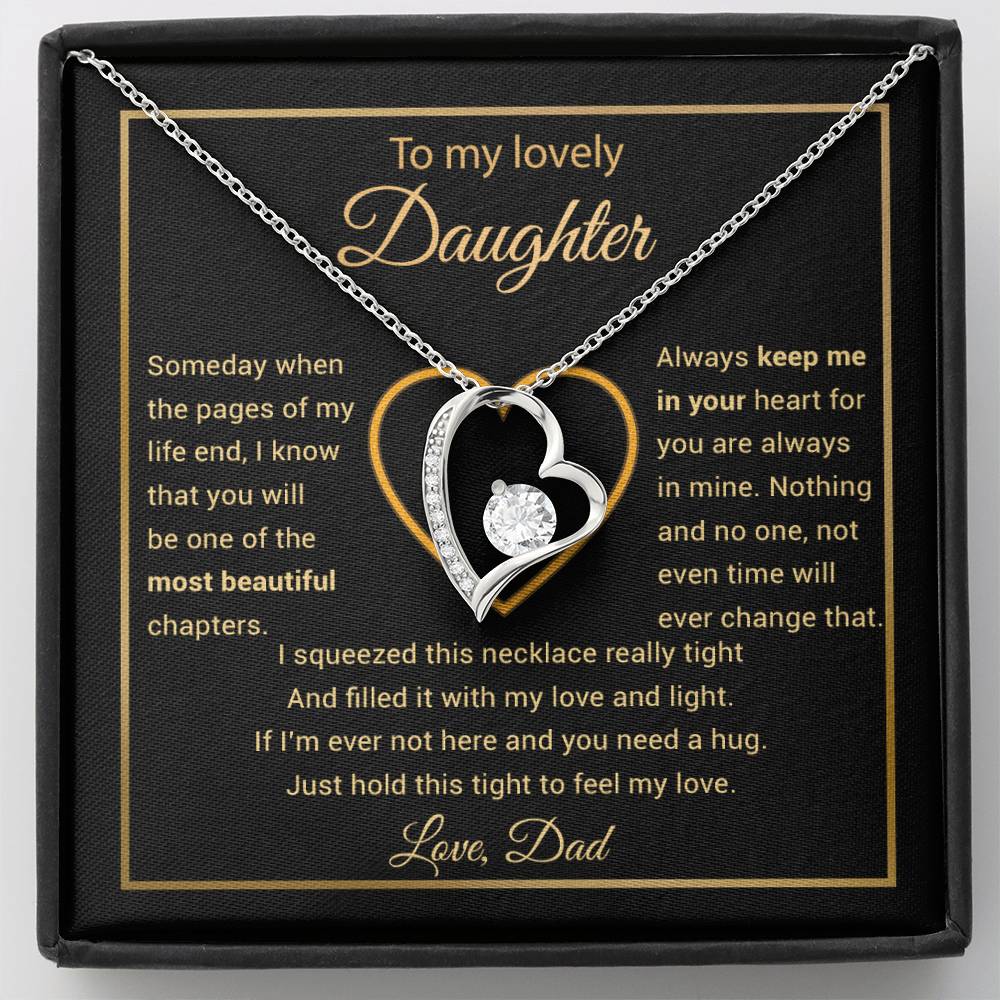 To My Daughter Necklace, Gift for Daughter from Dad, Daughter Father Necklace 27_11_Gold