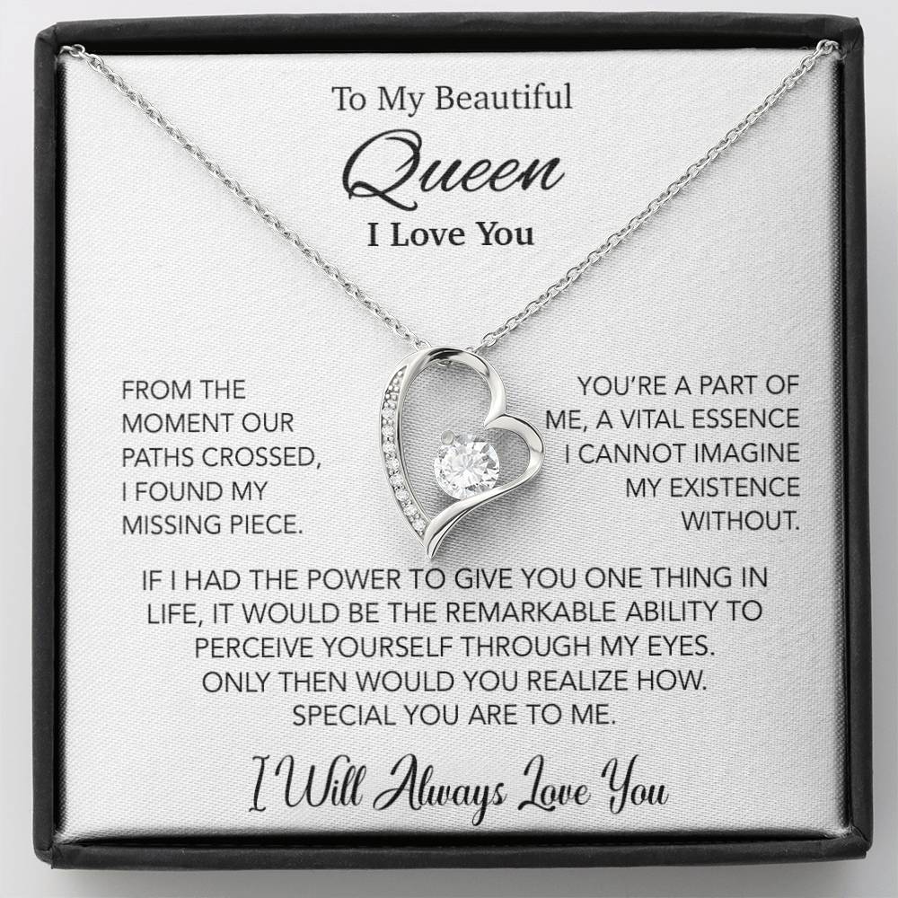 To My Queen Necklace, Anniversary Gift For Wife, Girlfriend Necklace, Birthday Gift For Wife