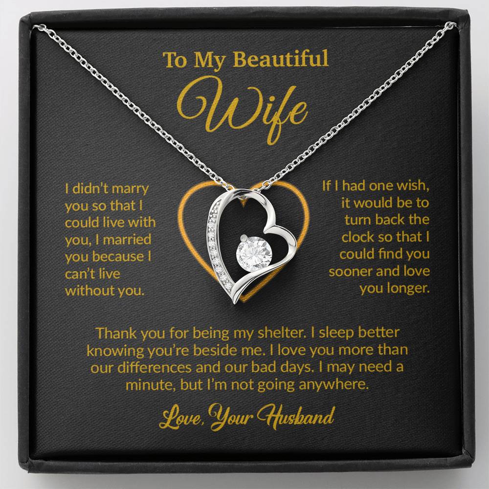 To My Wife Necklace, Gift For Wife, Anniversary Gift For Wife, Necklace For Wife 13_6_Gold