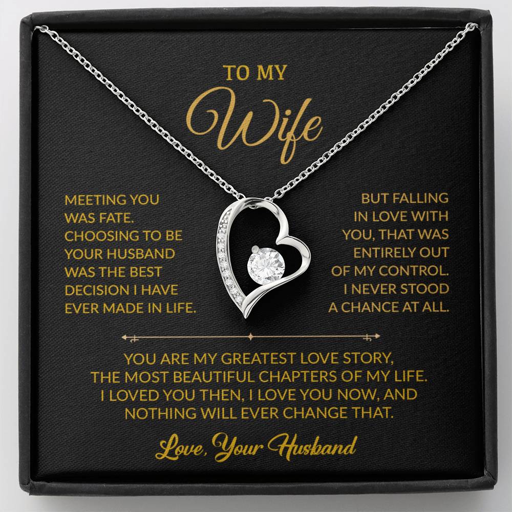 To My Wife Necklace, Gift For Wife, Anniversary Gift For Wife, Necklace For Wife 15_9_Gold