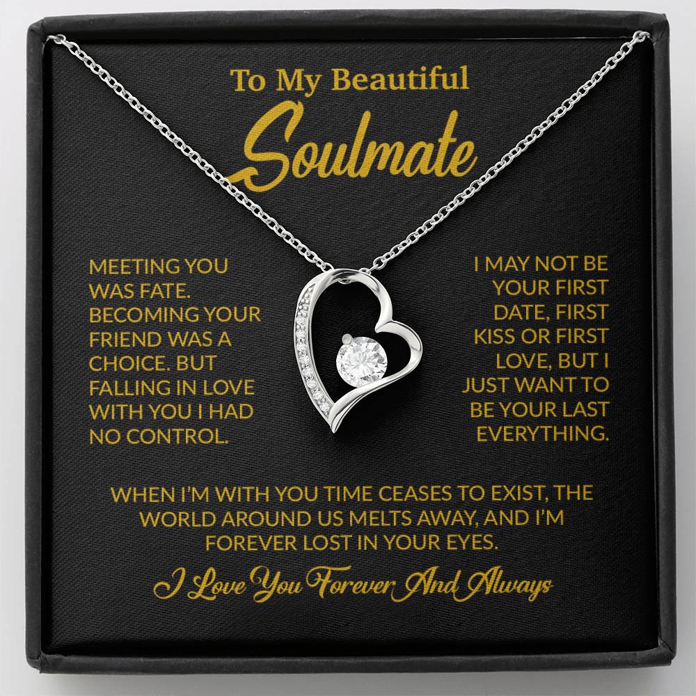 To My Soulmate Necklace, Soulmate Gift, Gift For Girlfriend, Christmas Gift 16_10_Gold