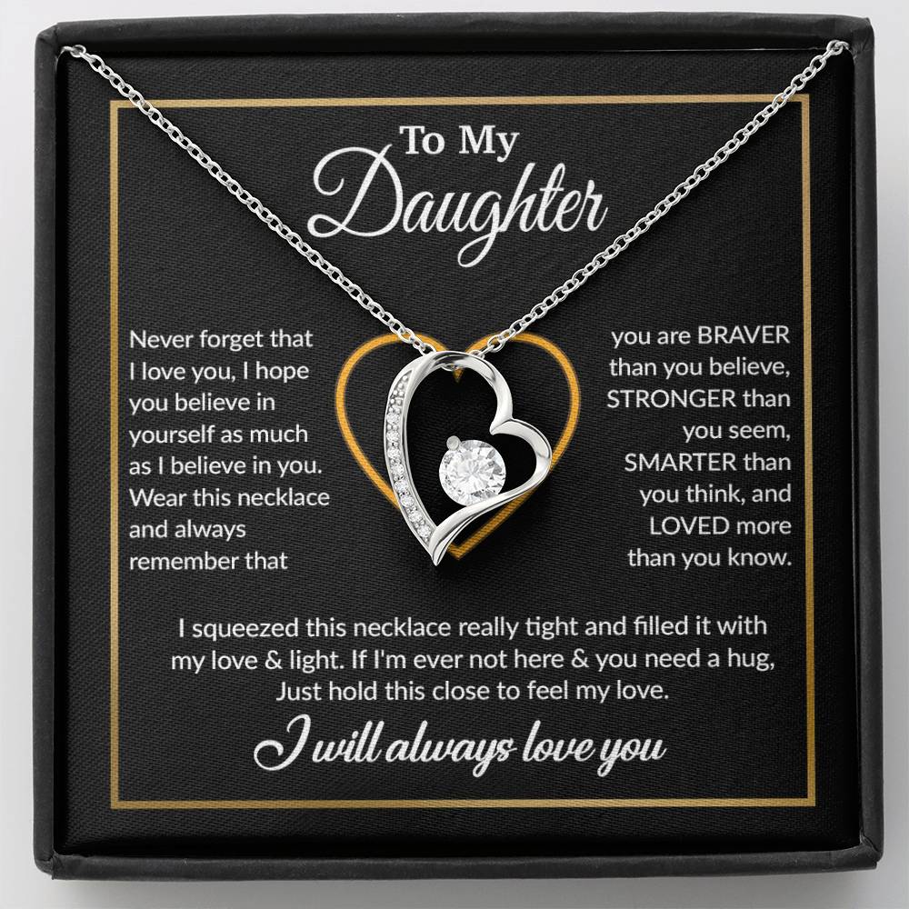 To My Daughter Necklace, Gift For Daughter From Dad, Daughter Father Necklace 13_12_Black