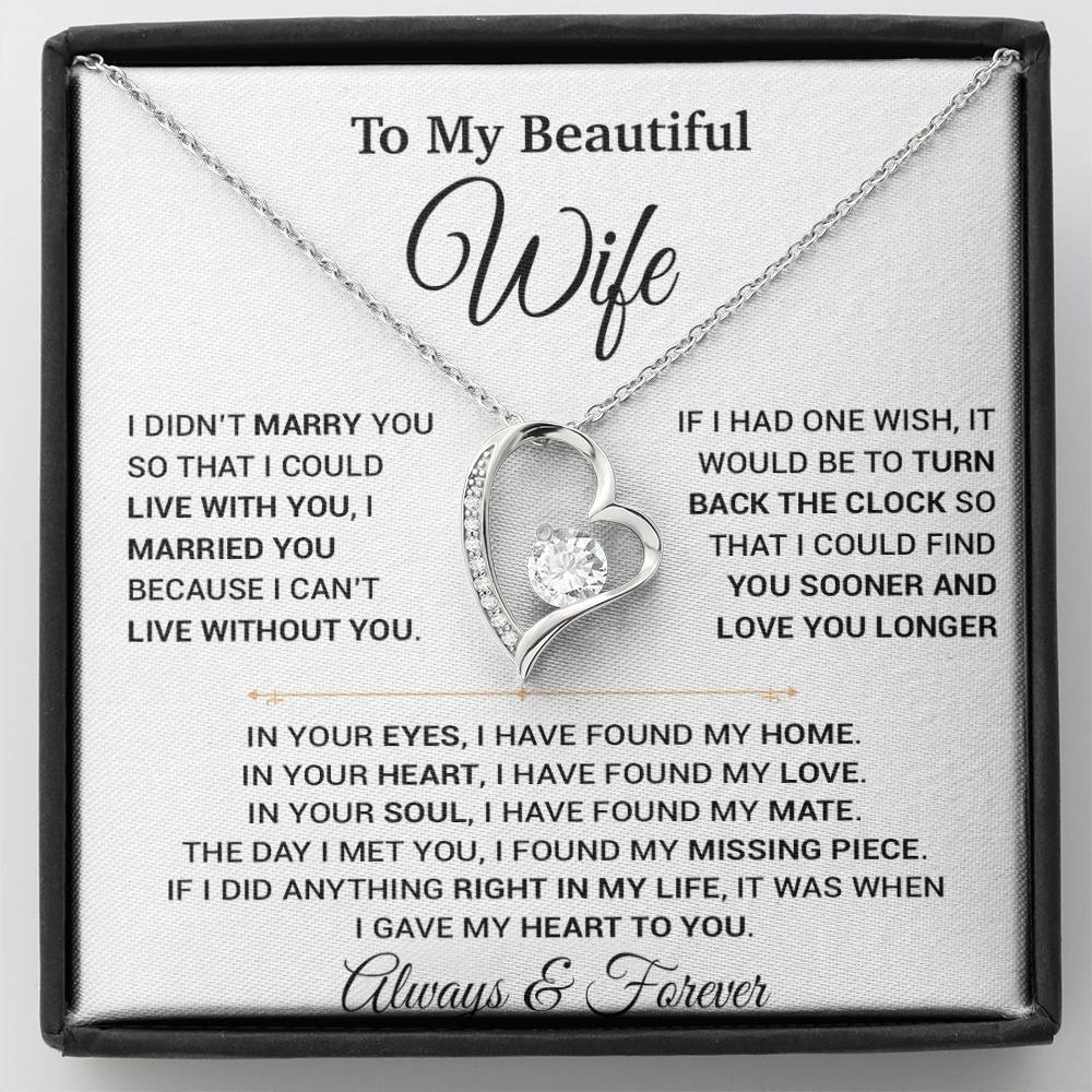 To My Wife Necklace, Christmas Gifts For Women, Anniversary Gift For Wife 12_9_White