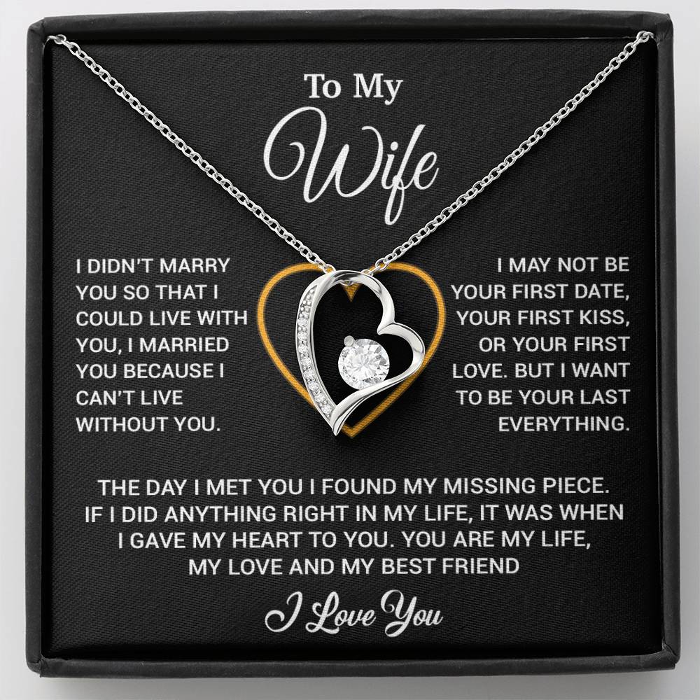 To My Wife Necklace, Christmas Gifts For Women, Anniversary Gift For Wife 18_12_Black