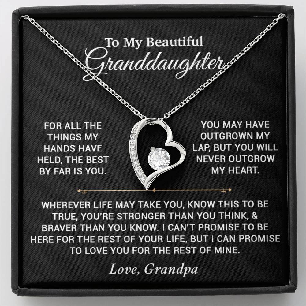 To My Granddaughter Necklace, Birthday Gift For Granddaughter, Birthday Gifts 8_6_Black