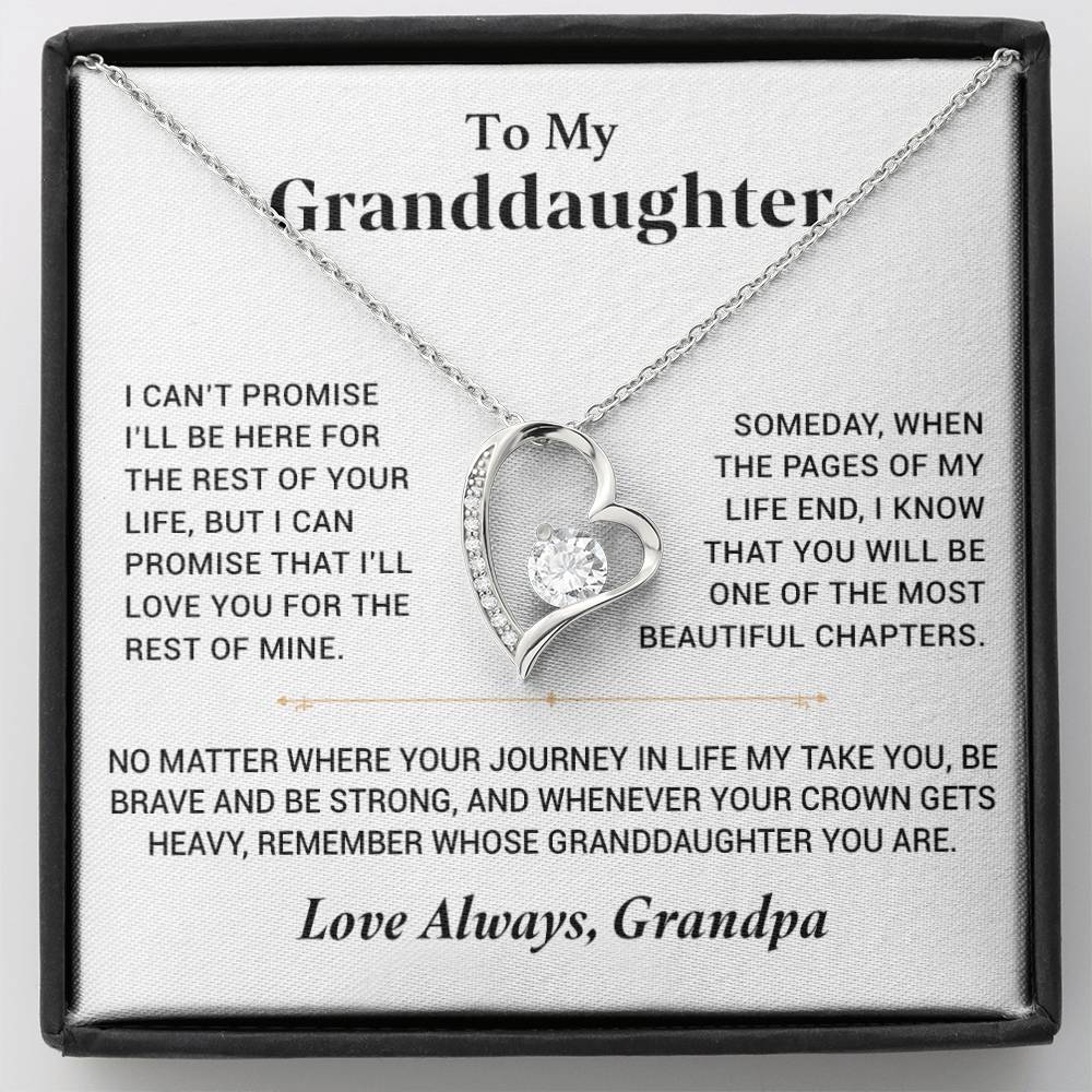 To My Granddaughter Necklace, Granddaughter Necklace Gift from Grandfather, Birthday Gift