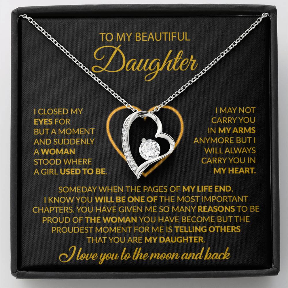 To My Daughter Necklace, Gift For Daughter From Dad, Daughter Father Necklace 9_12_Gold
