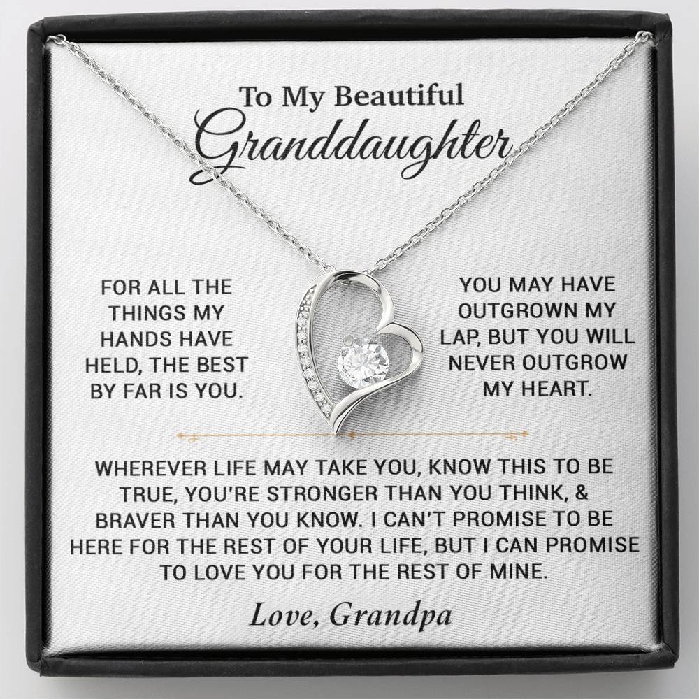 To My Granddaughter Necklace, Birthday Gift For Granddaughter, Birthday Gifts 8_6_White