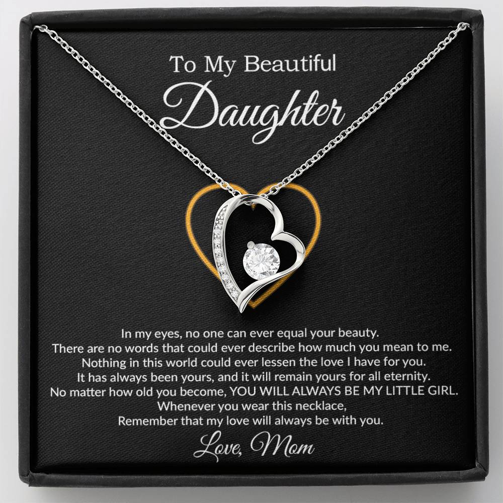 To My Daughter Necklace, Gift For Daughter From Mom, Daughter Mother Necklace 21_7_Black