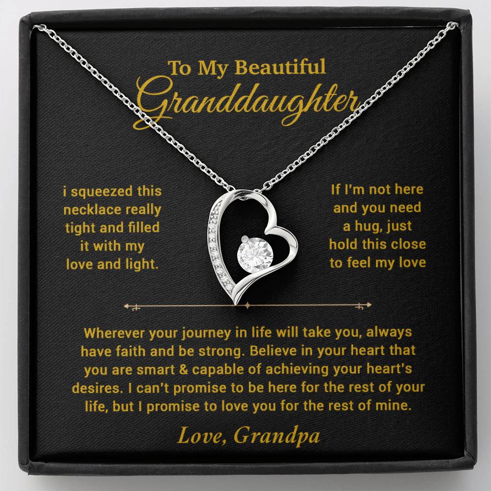 To My Granddaughter Necklace, Birthday Gift For Granddaughter, Birthday Gifts 11_6_Gold