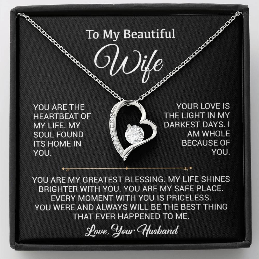 To My Wife Necklace, Gift For Wife, Anniversary Gift For Wife, Christmas Gift 28_9_Black