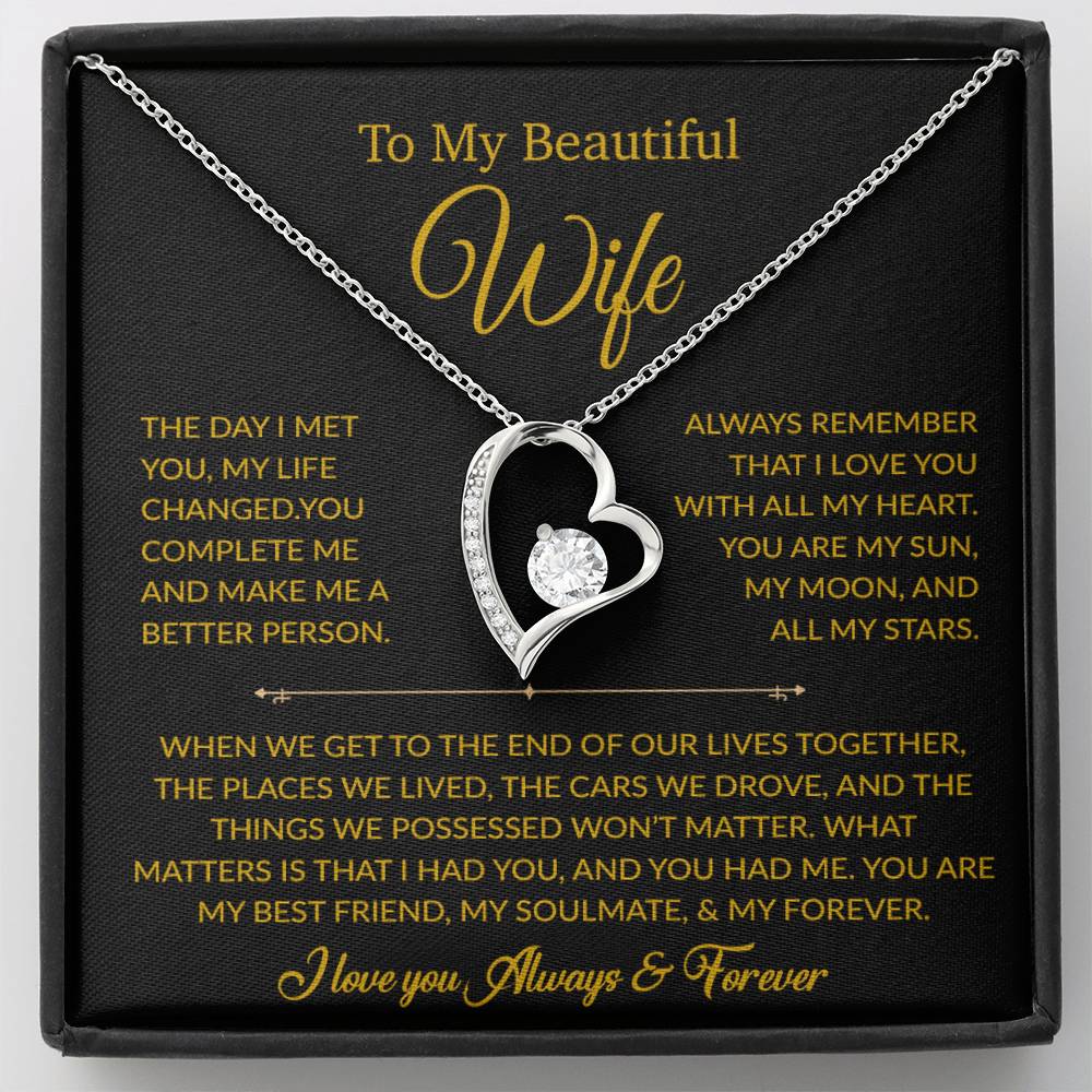 To My Wife Necklace, Gift For Wife, Anniversary Gift For Wife, Necklace For Wife 22_6_Gold