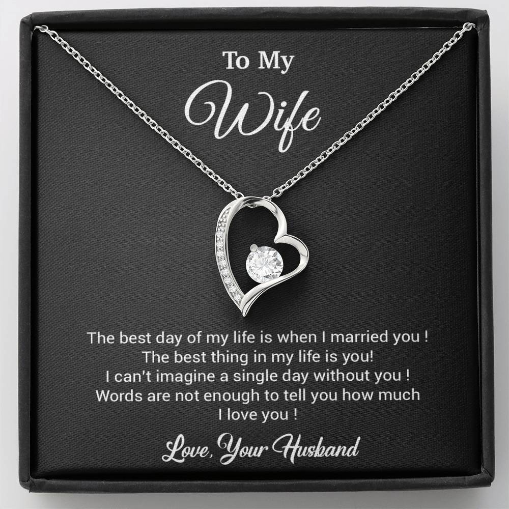 To My Wife Necklace, Gift For Wife, Anniversary Gift For Wife, Necklace For Wife 10_3_Black