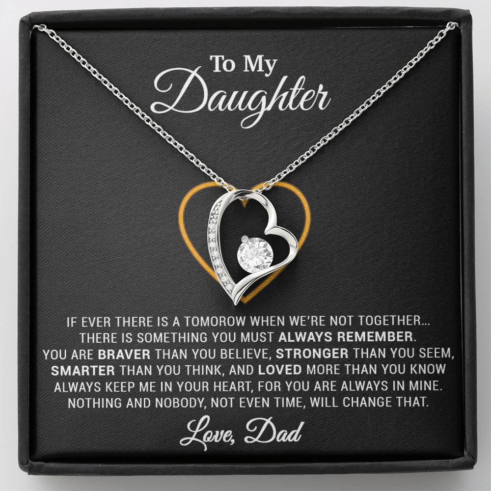 To My Daughter Necklace, Gift for Daughter from Dad, Father Daughter Necklace 12_12_Black