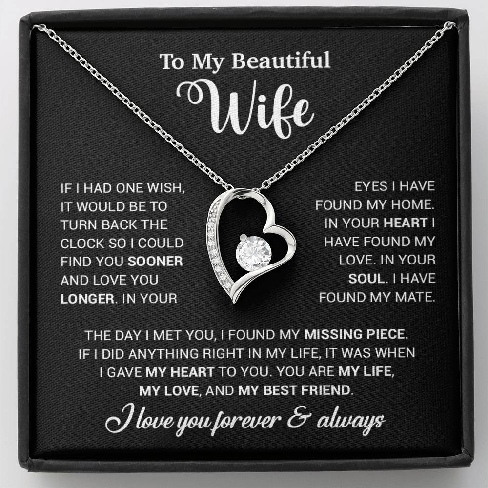 To My Wife Necklace, Wife Gift From Husband, Wife Husband Necklace, Christmas Gift 28_10_Black