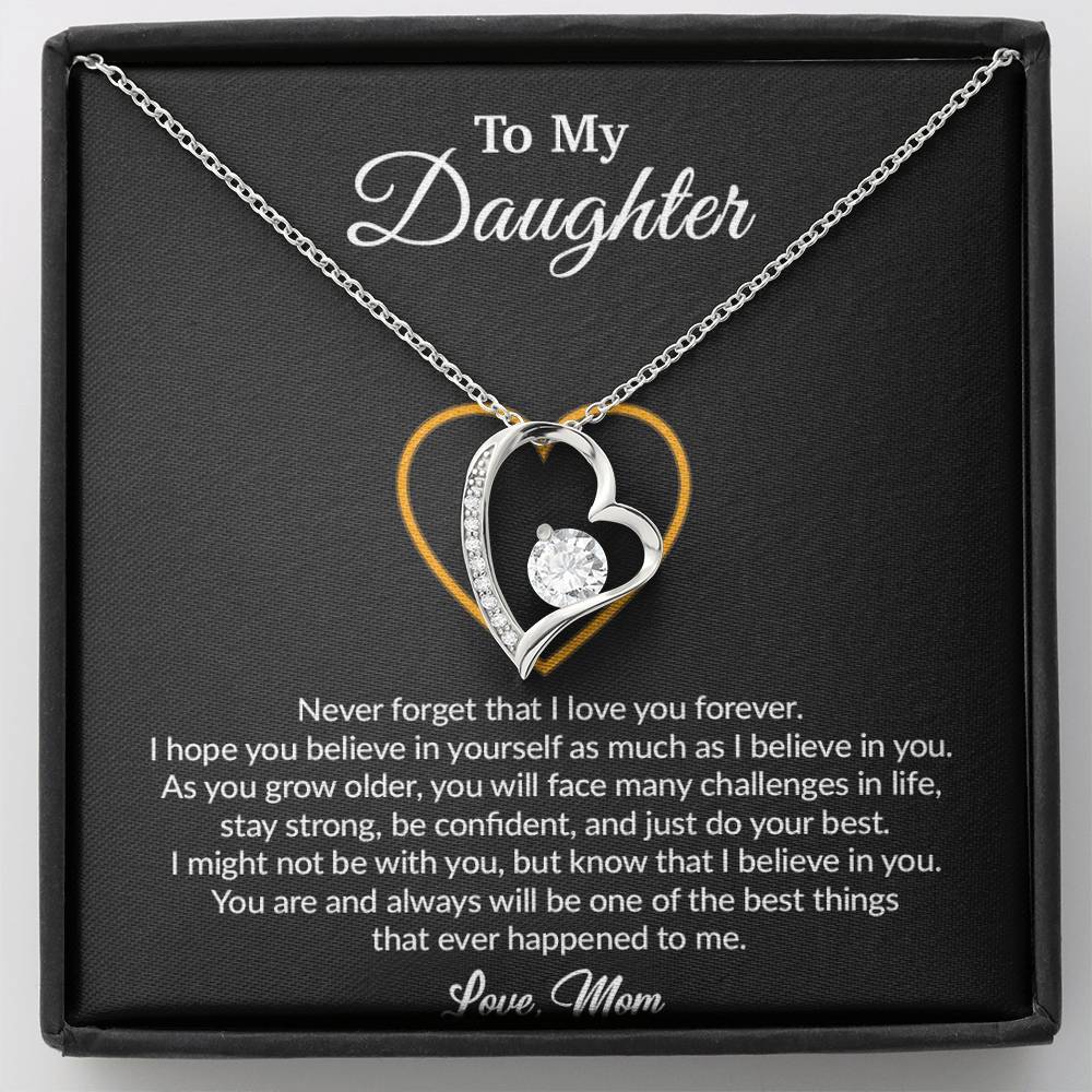 To My Daughter Necklace, Gift for Daughter from Mom, Mother Daughter Necklace 19_8_Black