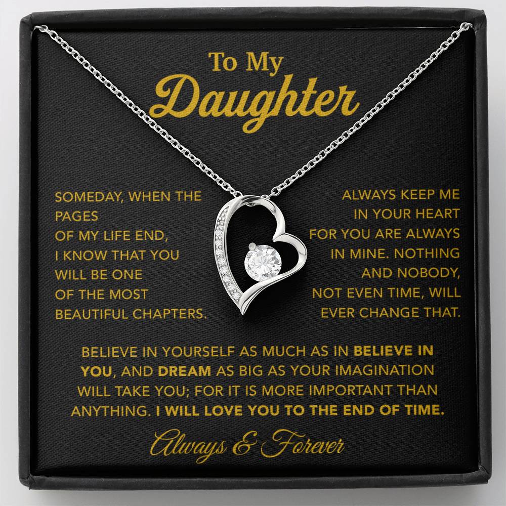 To My Daughter Necklace, Gift for Daughter from Dad, Father Daughter Necklace 12_6_Gold