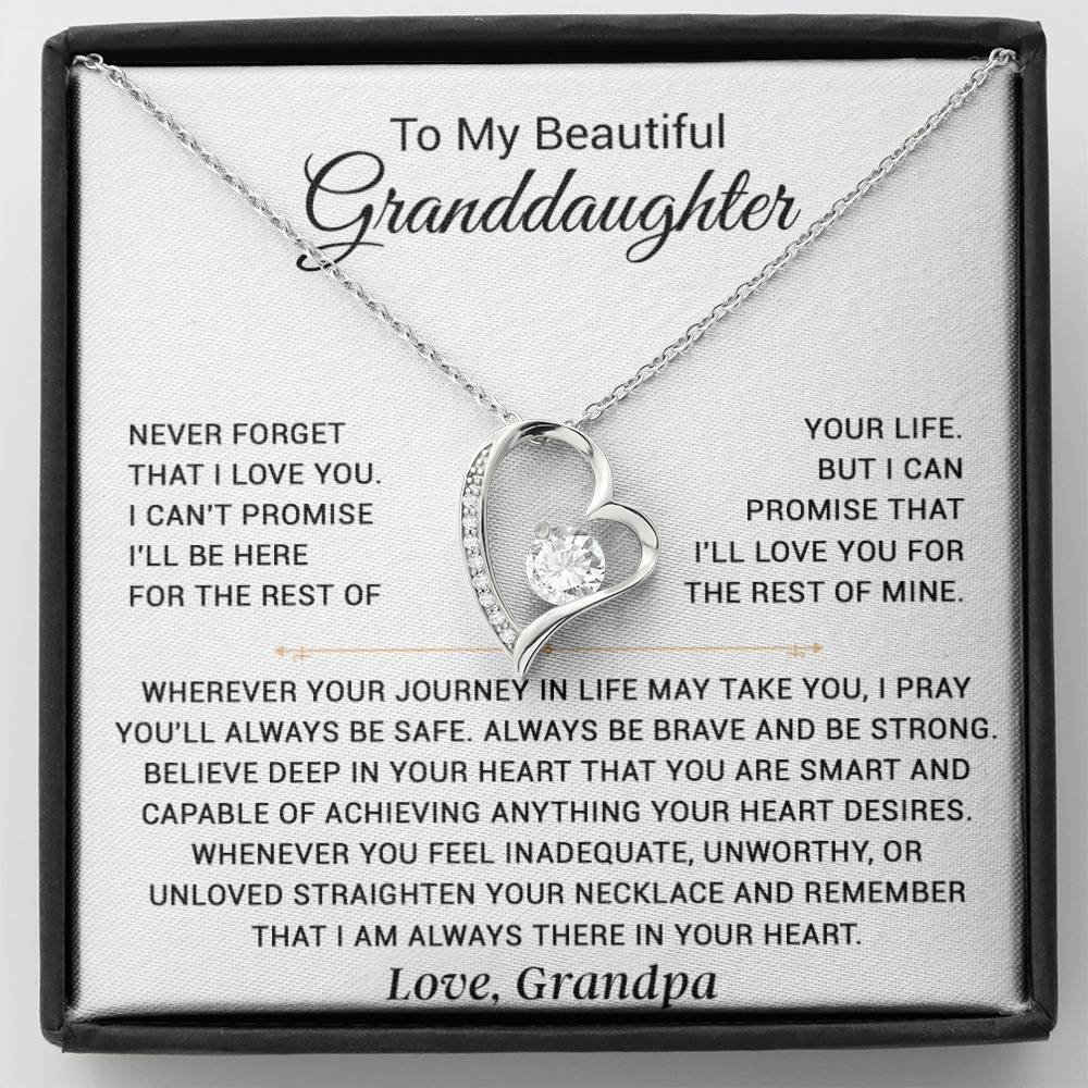 To My Granddaughter Necklace, Granddaughter Gift from Grandpa, Christmas Gift