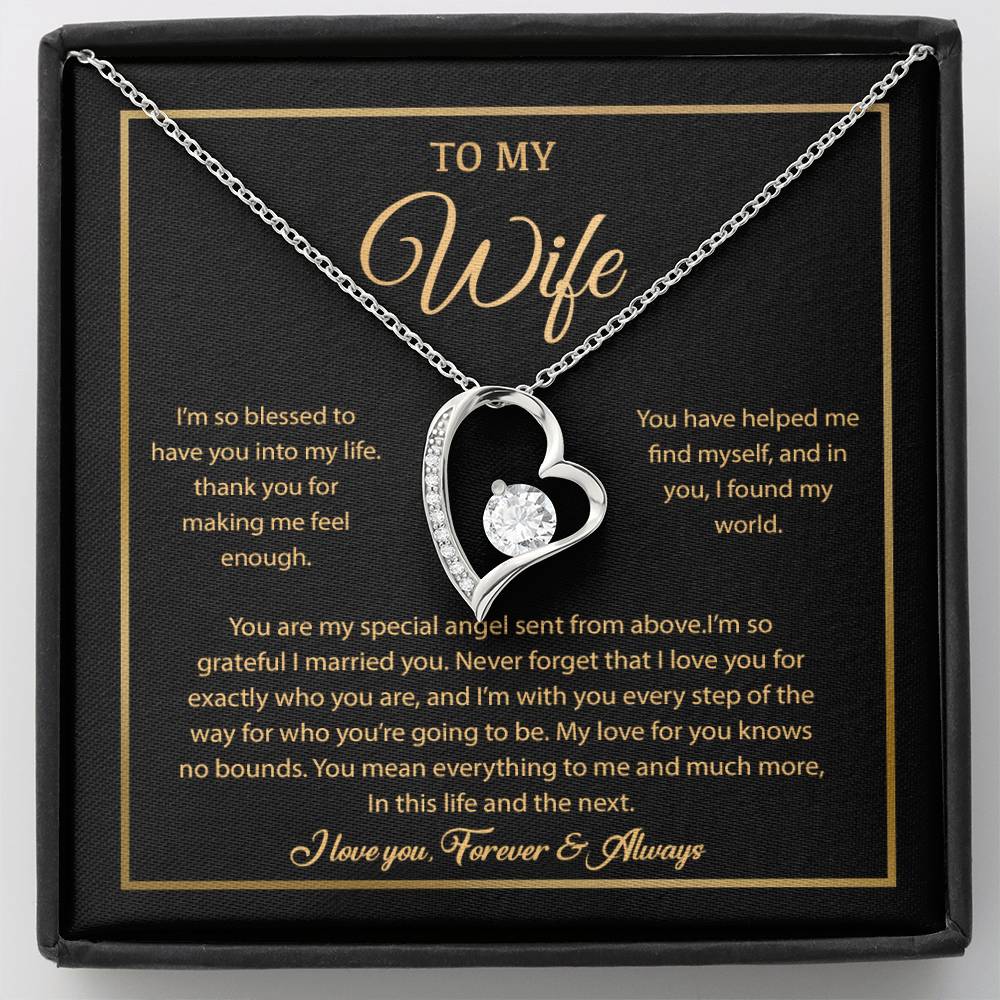 To My Wife Necklace, Gift For Wife, Anniversary Gift For Wife, Necklace For Wife 21_7_Gold