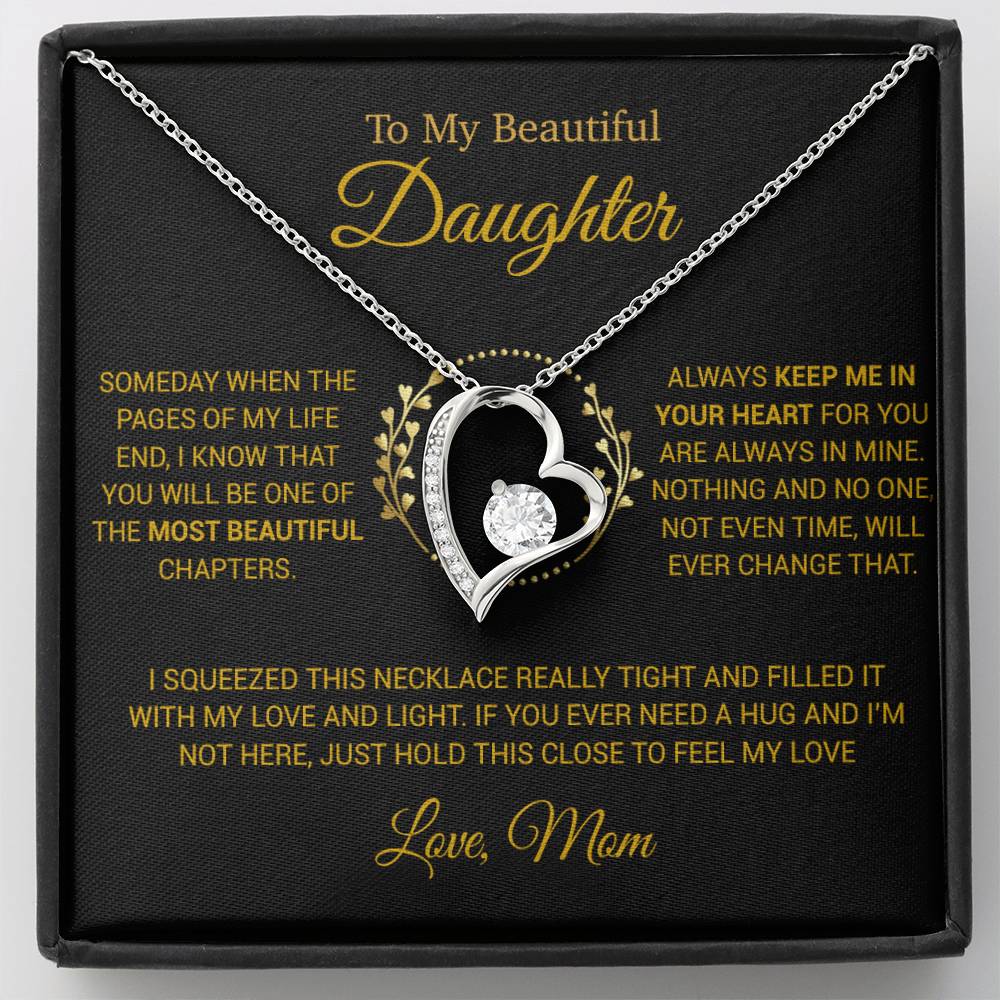 To My Daughter Necklace, Gift for Daughter from Mom, Daughter Mother Necklace 15_12_Gold