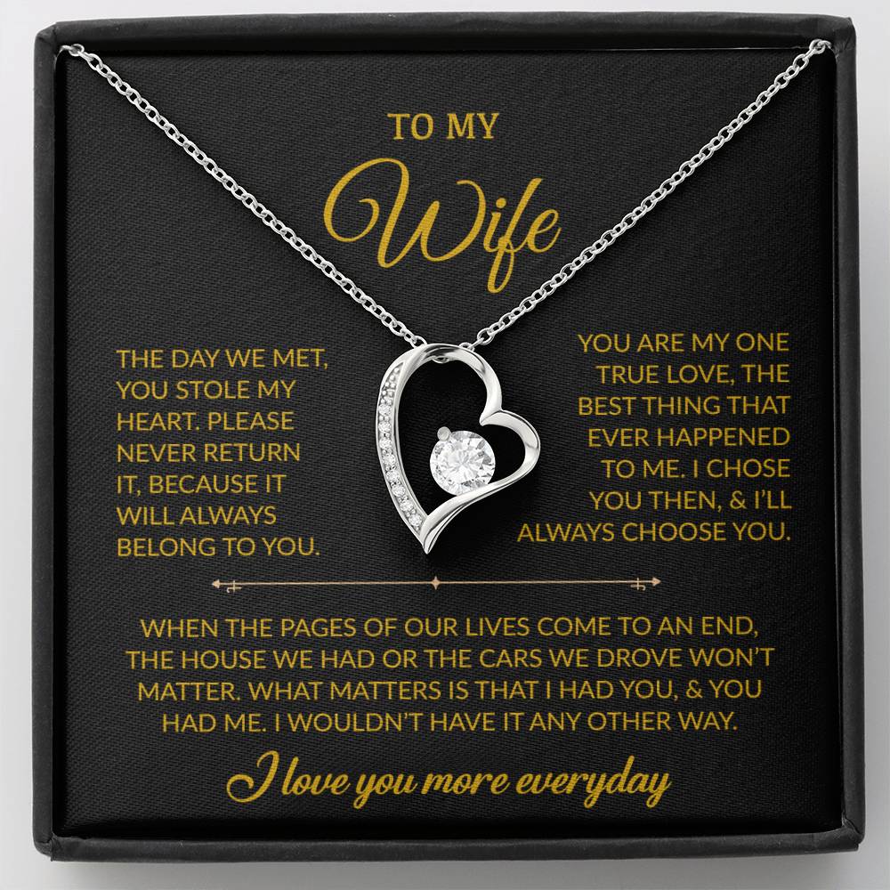 To My Wife Necklace, Gift For Wife, Anniversary Gift For Wife, Necklace For Wife 27_7_Gold