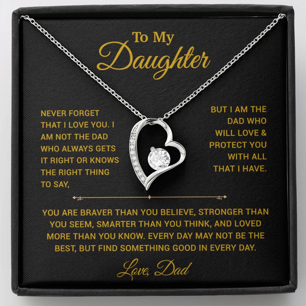 To My Daughter Necklace, Gift for Daughter from Dad, Father Daughter Necklace 25_3_Gold