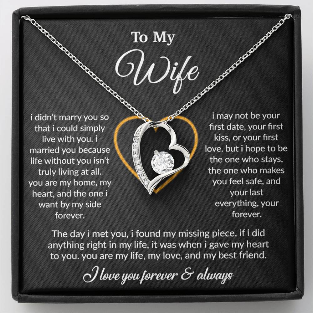 To My Wife Necklace, Gift For Wife, Anniversary Gift For Wife, Necklace For Wife 13_3_Black