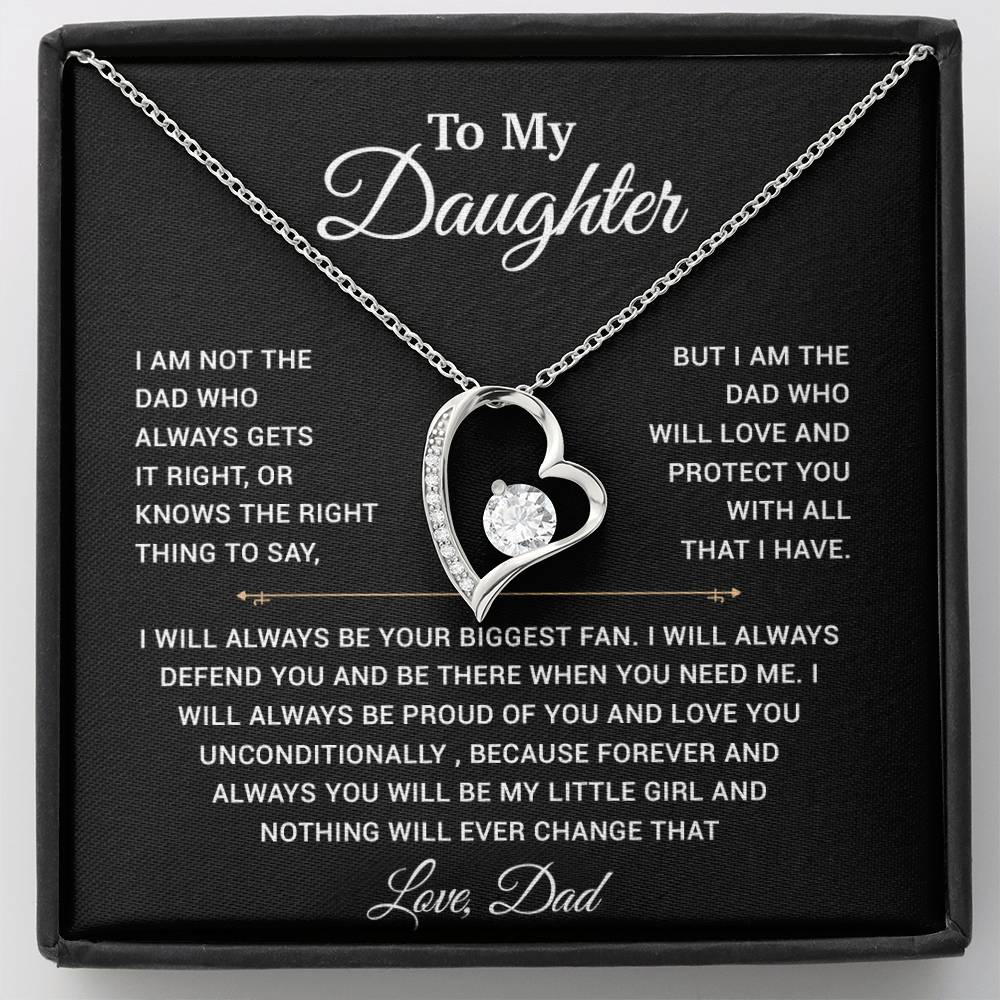 To My Daughter Necklace, Gift for Daughter from Dad, Father Daughter Necklace 23_11_Black