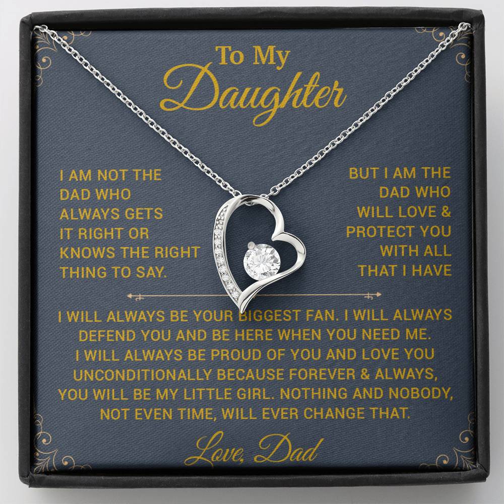 To My Daughter Necklace, Gift for Daughter from Dad, Father Daughter Necklace 7_10_Gold