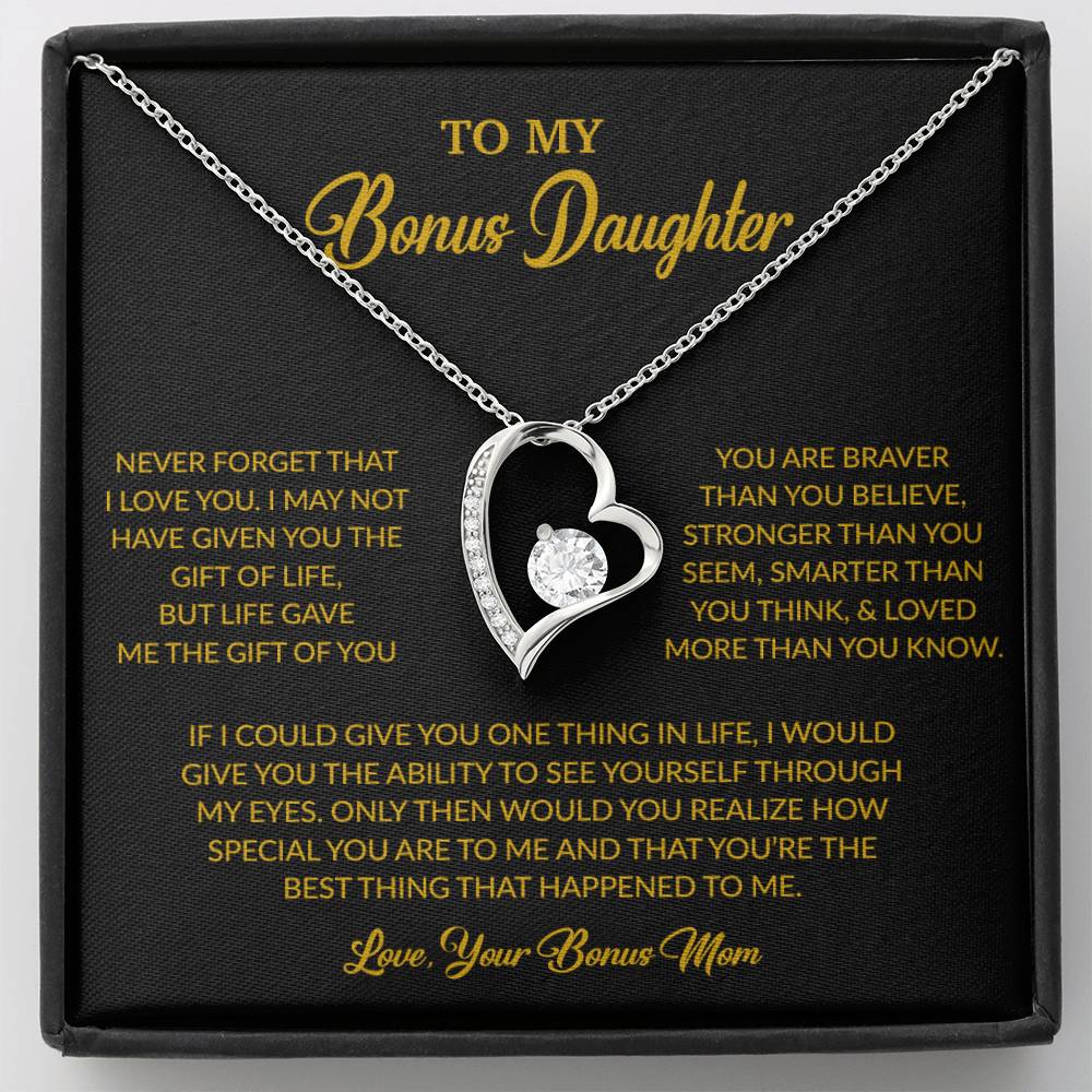To My Bonus Daughter Necklace, Gift for Bonus Daughter, Step Daughter Birthday 5_6_Gold