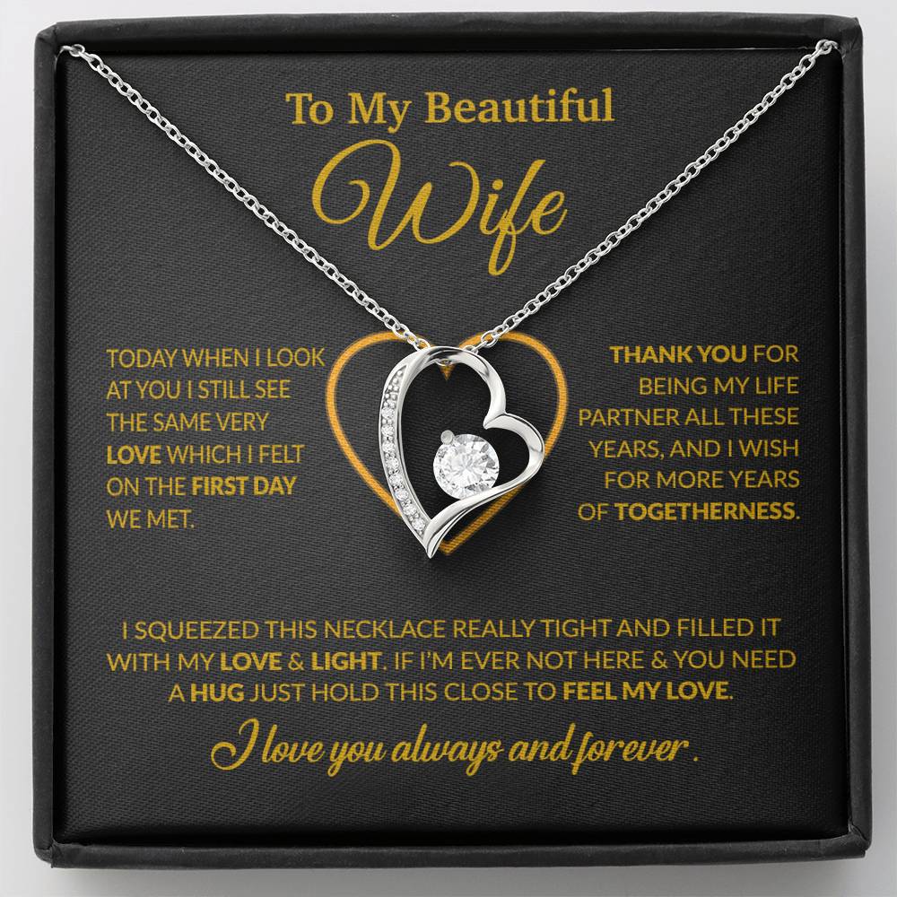 To My Wife Necklace, Christmas Gifts For Women, Anniversary Gift For Wife 9_12_Gold