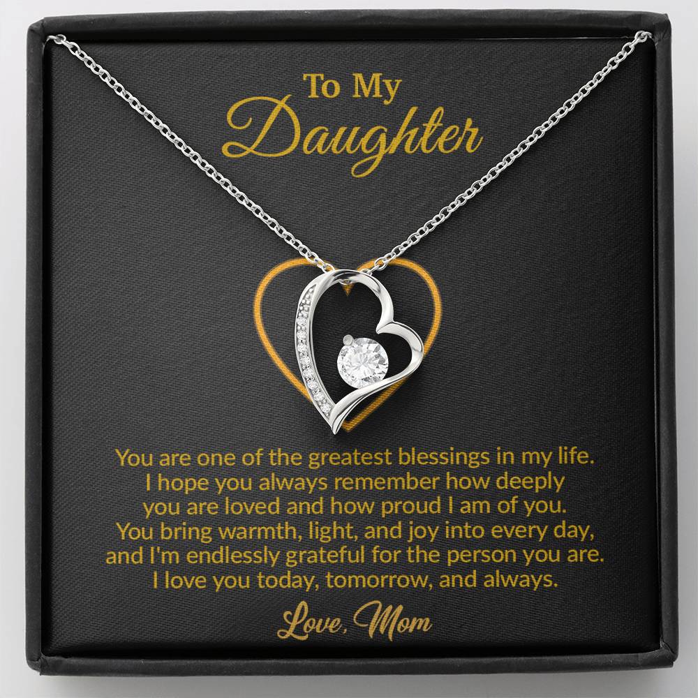 To My Daughter Necklace, Gift for Daughter from Mom, Mother Daughter Necklace 18_8_Gold