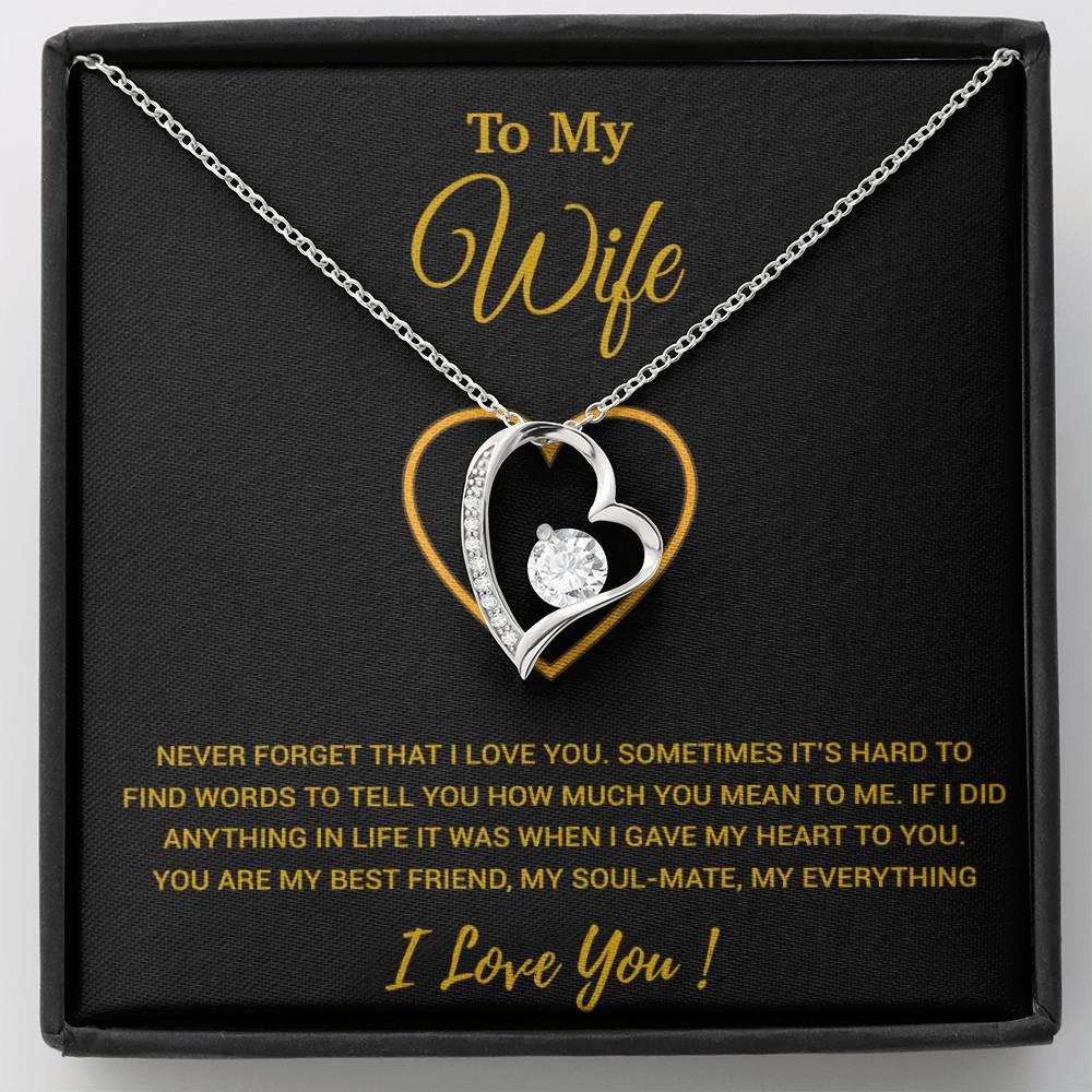 To My Wife Necklace, Christmas Gifts For Women, Anniversary Gift For Wife 2_1_Gold