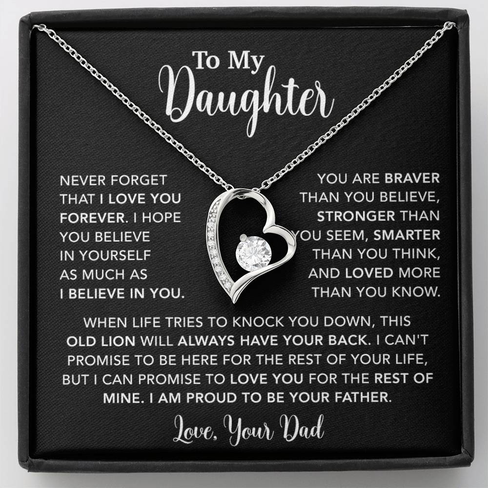 To My Daughter Necklace Gift for Daughter from Dad,Daughter Father Necklace 15_4_Black