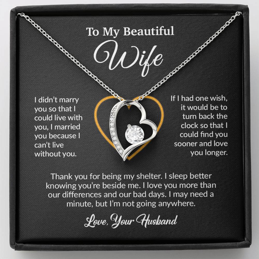 To My Wife Necklace, Gift For Wife, Anniversary Gift For Wife, Necklace For Wife 13_6_Black