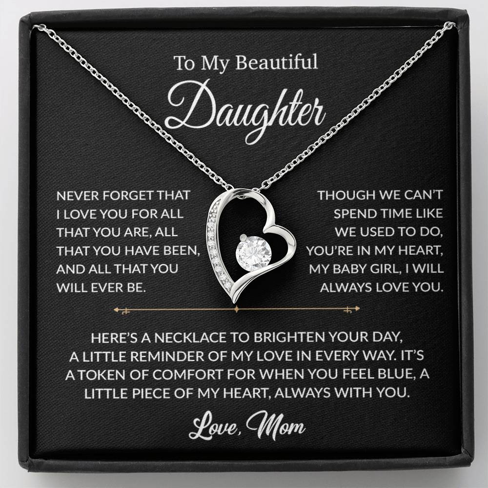 To My Daughter Necklace, Gift for Daughter from mom, Daughter mother Necklace 27_6_Black