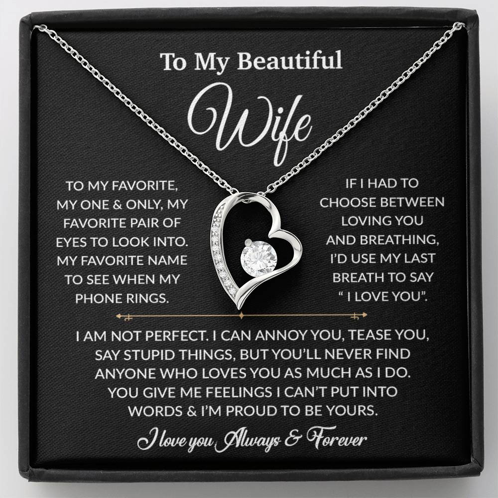 To My Wife Necklace, Gift For Wife, Anniversary Gift For Wife, Necklace For Wife 7_6_Black