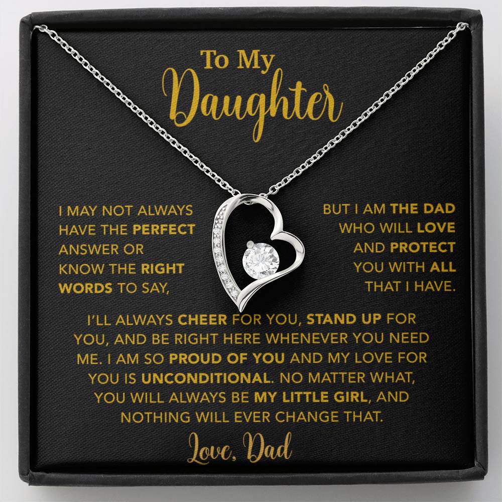To My Daughter Necklace, Gift for Daughter from Dad, Father Daughter Necklace  15_6_Gold