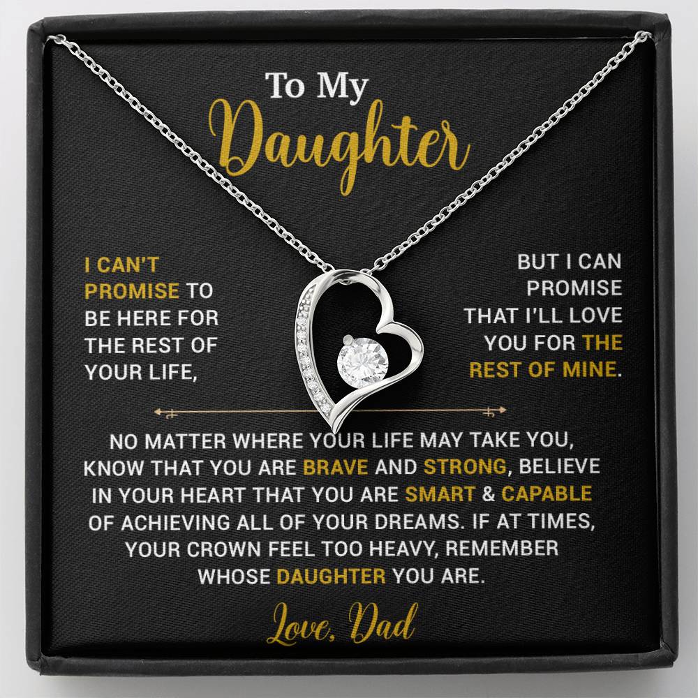 To My Daughter Necklace, Gift for Daughter from Dad, Father Daughter Necklace 17_4_Gold