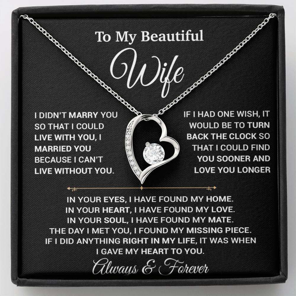 To My Wife Necklace, Christmas Gifts For Women, Anniversary Gift For Wife 12_9_Black