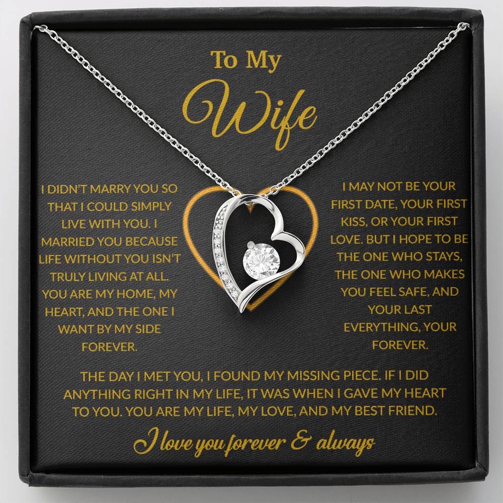 To My Wife Necklace, Gift For Wife, Anniversary Gift For Wife, Necklace For Wife 24_2_Gold