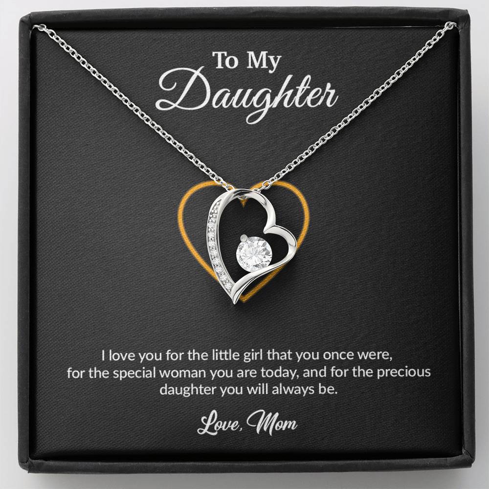 To My Daughter Necklace, Gift for Daughter from Mom, Mother Daughter Necklace 11_8_Black