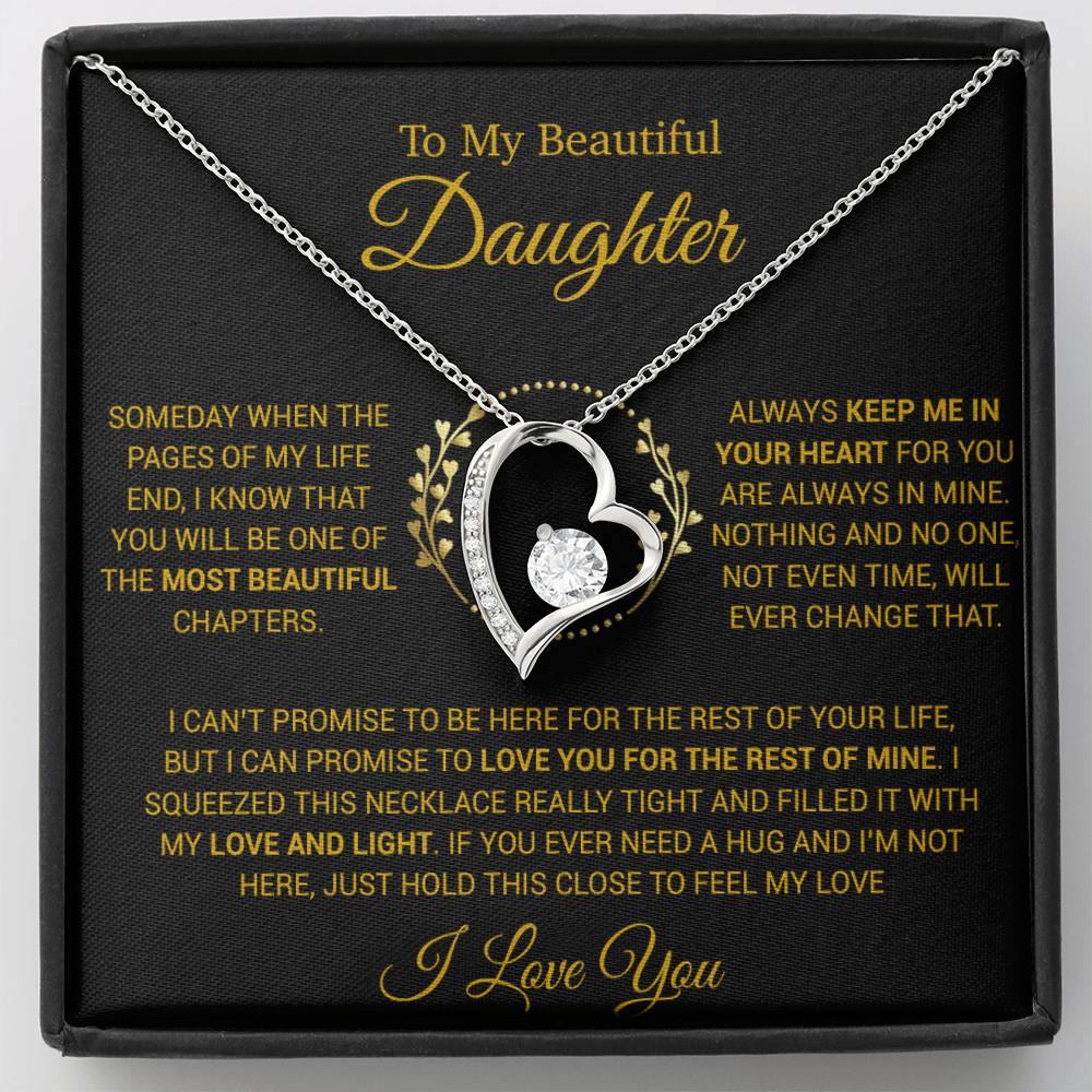 To My Daughter Necklace, Gift for Daughter from Dad, Daughter Father Necklace 16_12_Gold