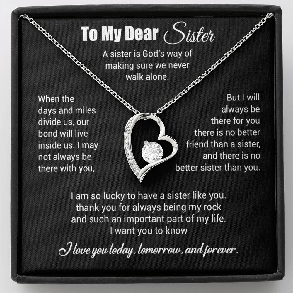 To My Sister Necklace, Brother to Sister, Birthday gift For Sister from Brother 3_4_Black
