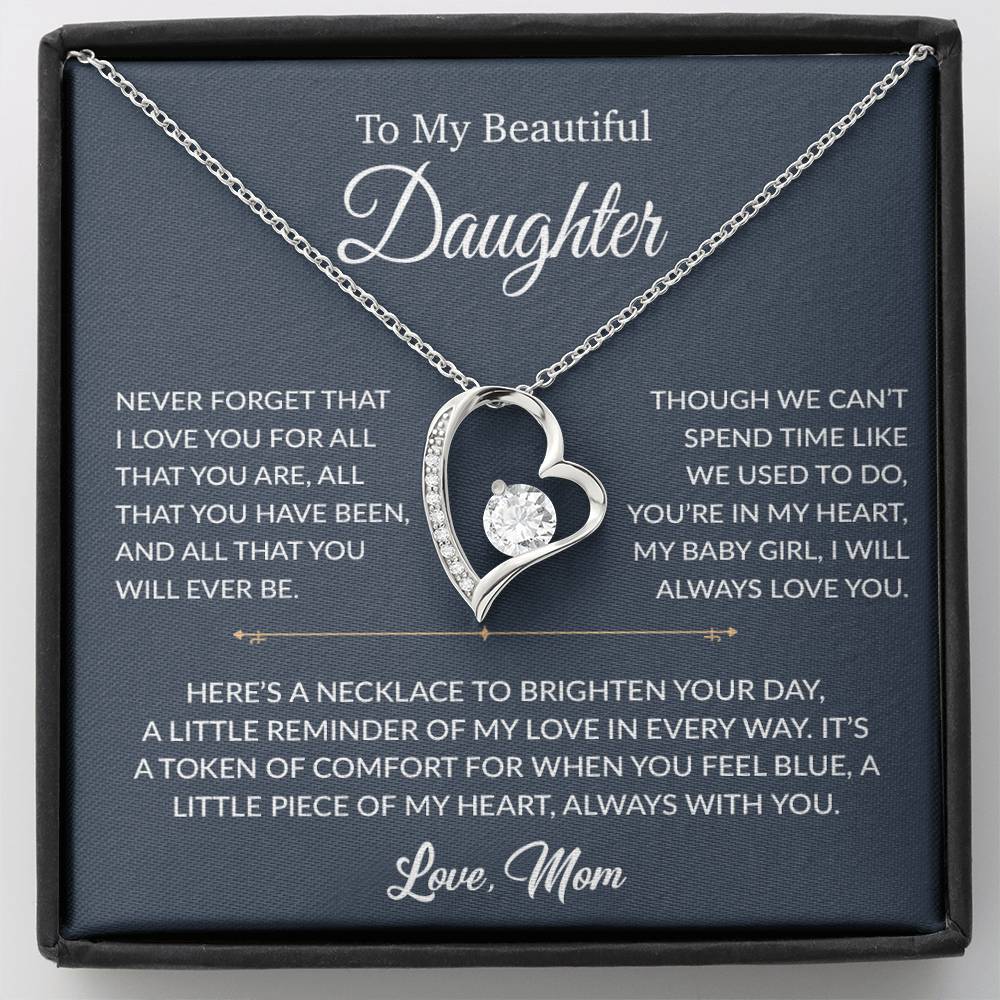 To My Daughter Necklace, Gift for Daughter from mom, Daughter mother Necklace 27_6_Blue